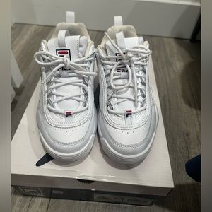 FILA Women’s Disruptor II Premium Lace Up Leather Dad Sneakers Size 6.5